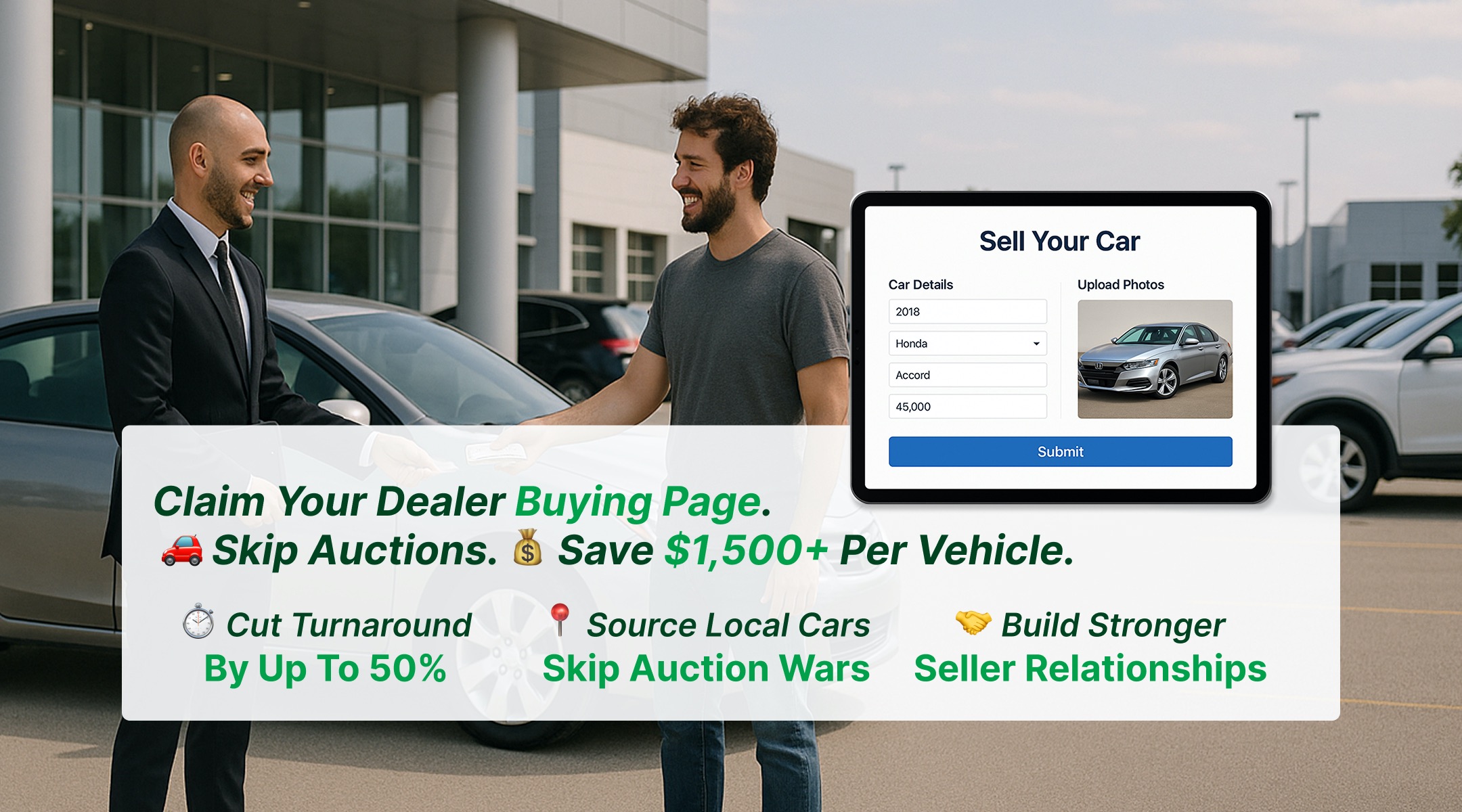 Dealer direct buy back hero banner - desktop